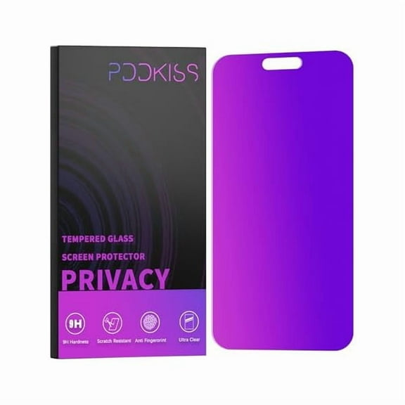 can Compatible for iPhone 15 Pro Max Privacy Screen Protector Tempered Glass 6.7 Inch, Purple Gradient Anti Spy Anti Blue Light HD Easy Installation