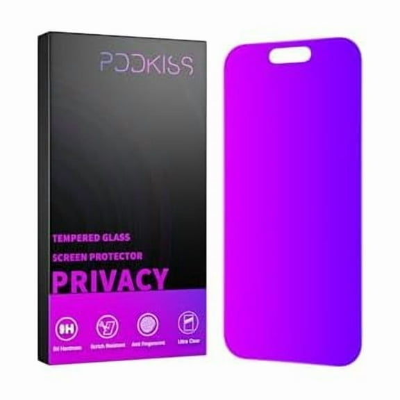can Compatible for iPhone 16 Pro Max Privacy Screen Protector Tempered Glass 6.9 Inch, Purple Gradient Anti Spy Anti Blue Light HD Easy Installation