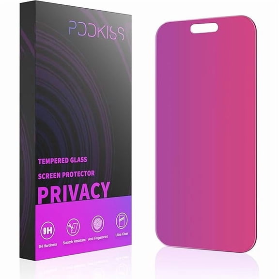 can Compatible for iPhone 17 Pro Max Privacy Screen Protector 6.9 Inch, Pink Gradient Anti Spy Anti Blue Light HD Tempered Glass Easy Installation