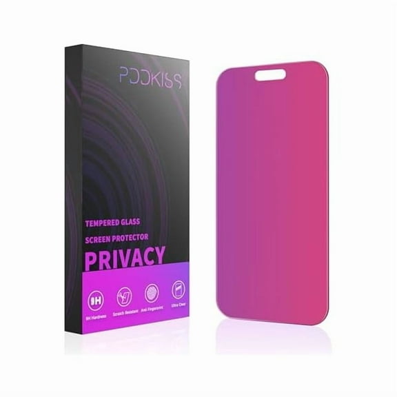 can Compatible for iPhone 17 Pro Privacy Screen Protector 6.3 Inch, Pink Gradient Anti Spy Anti Blue Light HD Tempered Glass Easy Installation