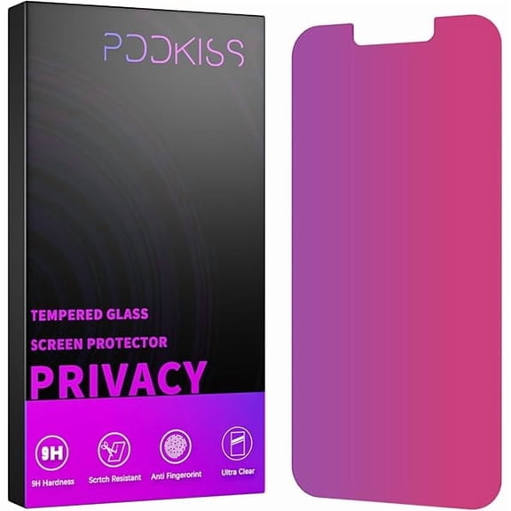 can Compatible for iPhone 12/iPhone 12 Pro Privacy Screen Protector Tempered Glass 6.1 Inch, Pink Gradient Anti Spy Anti Blue Light HD Easy Installation