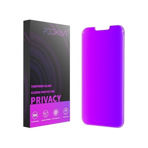 can Compatible for iPhone 13 Pro Max Privacy Screen Protector/iPhone 14 Plus Screen Protector 6.7 Inch, Purple Gradient Anti Spy Anti Blue Light HD Tempered Glass Easy Installation