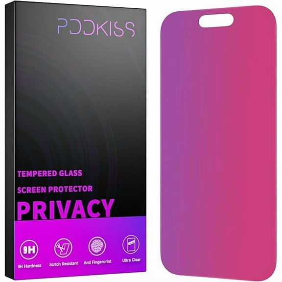 can Compatible for iPhone 16 Plus/iPhone 15 Plus Privacy Screen Protector Tempered Glass 6.7 Inch, Pink Gradient Anti Spy Anti Blue Light HD Easy Installation