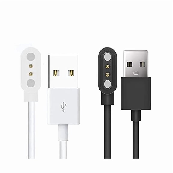 can Compatible with Blackview R3 Pro Charger, Magnetic USB Charging Cable Replacement for Blackview R3 Pro/R3/X2/X1 Smartwatch (2 Pack-Black+White)