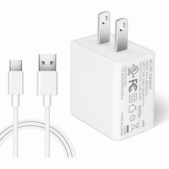 can DC 5V 2A 10W USB Wall Charger with 10ft/3M USB C Cable, AC Adapter for Type-C Enabled Home Security Cameras