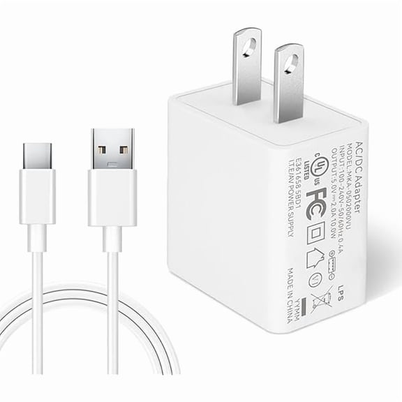 can DC 5V 2A 10W USB Wall Charger with 10ft/3M USB C Cable, AC Adapter for Type-C Enabled Home Security Cameras