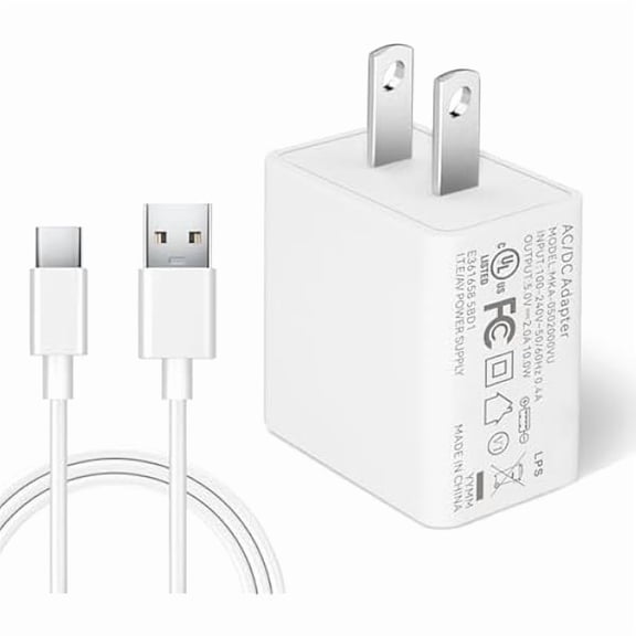 can DC 5V 2A 10W USB Wall Charger with 16.4ft/5M USB C Cable, AC Adapter for Type-C Enabled Home Security Cameras