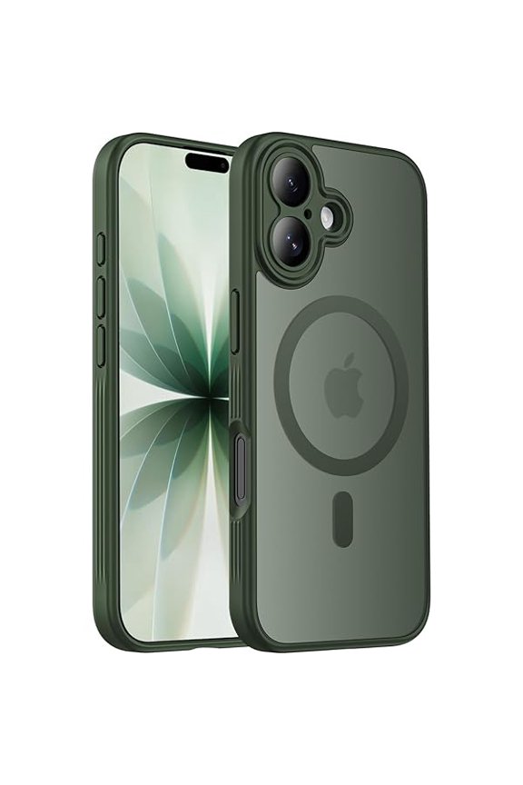 can Designed for iPhone 17 Case, Compatible with MagSafe, [Camera Protection] [15FT Military Droptection] Shockproof Translucent Matte Anti-Slip Phone Case, 6.3", Alpine Green