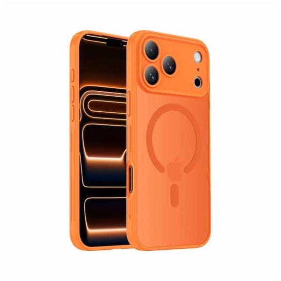 can Designed for iPhone 17 Pro Max Case, Compatible with MagSafe, [Camera Protection] [15FT Military Drop Protection] Shockproof Translucent Matte Anti-Slip Phone Case, 6.9", Cosmic Orange