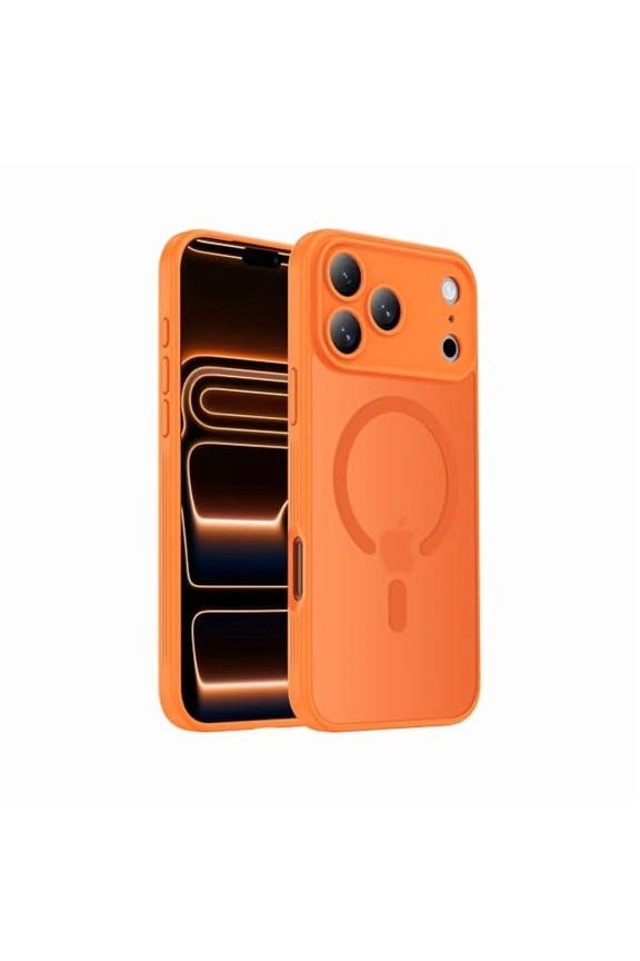 can Designed for iPhone 17 Pro Max Case, Compatible with MagSafe, [Camera Protection] [15FT Military Drop Protection] Shockproof Translucent Matte Anti-Slip Phone Case, 6.9", Cosmic Orange