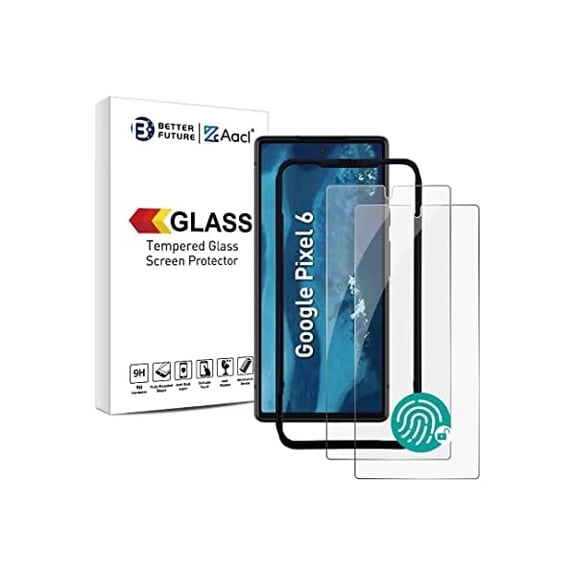 can [Fingerprint Compatible][2 Pack] Tempered Glass for Google Pixel 6 Screen Protector[2021], with [Alignment] Designed for Pixel 6, Anti-Fingerprint, Anti-Scratch, No-Bubble, Case Friendly