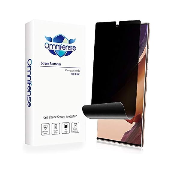 can Galaxy Note 20 Privacy Screen Protector Full Adhesive Soft Film (NOT Tempered Glass), Case Friendly Support in-Screen Unlock, 2 Way Anti Spy Privacy Protection for Samsung Note 20, 2 Pack
