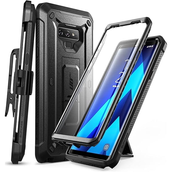 can for Galaxy Note 9 Case with Screen Protector (Unicorn Beetle Pro), [Built-in Stand & Belt Clip] Heavy Duty Full-Body Rugged Holster Protective Phone Case for Samsung Galaxy Note 9 2018, Black