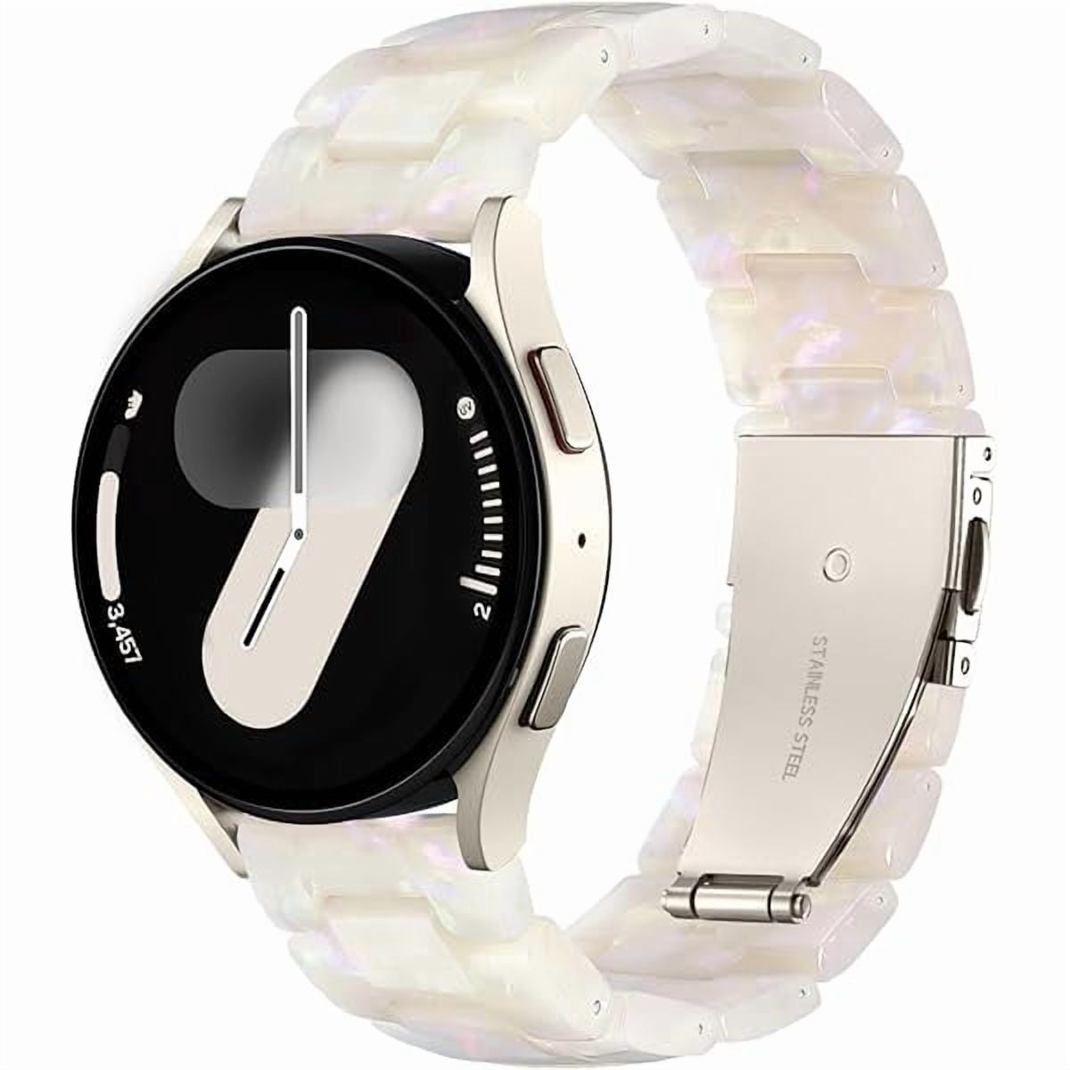 can Lightweight Resin Band Compatible with Samsung Watch 7 6 5 4 40mm 44mm Galaxy Watch 4 6 Classic 42mm 46mm 43mm 47mm Galaxy 5 Pro 45mm Active 2 40mm 42mm, 20mm Smartwatch Band for Women Men