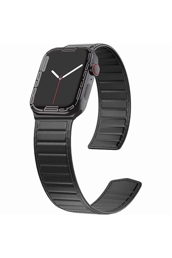 can Magnet Leather Bands for Apple Watch Band 49mm 46mm 45mm 44mm 42mm 41mm 40mm, Leather Magnetic Link Loop Strap with Strong Magnet for iWatch SE3 SE2 & Series 11/10/9/8/7/6/5 Ultra 3, Men Women