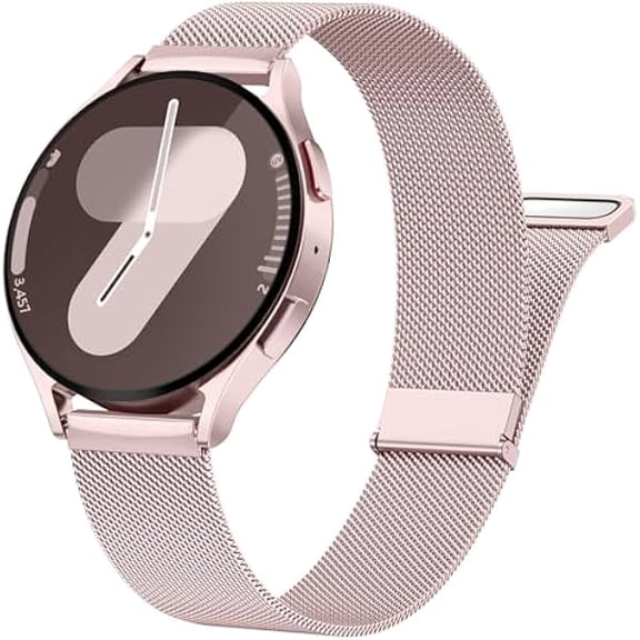 can Metal Bands Compatible with Galaxy Watch 7 Band 6 5 4 FE 40mm 44mm/Watch 5 Pro 45mm/6 4 Classic, 20mm Stainless Steel Milanese Loop Magnetic Clasp Strap for Samsung Watch Bands Women Men