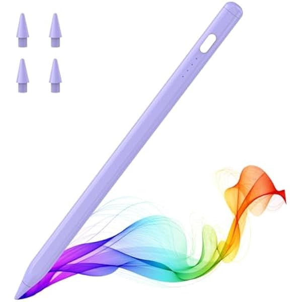 can Pencil for iPad (A16) 11th 10th Gen, Stylus Pen for 2018-2025 Apple iPad 11/10/9/8/7/6/A16, Mini 7/6/5, Air M3/M2 11"/13"/5/4/3, Pro M4 13"/12.9"/11" Tilt Sensitivity, USB-C Fast Charging, Purple