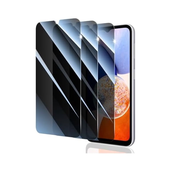 can Privacy Screen Protector for Samsung Galaxy A14, Anti-Spy Tempered Glass Film Double Shatterproof, 9H Hardness Anti-Scratch Dark Private Protection, Impact Resistant Screen Guard - 3 Pack