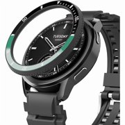 can Replacement Bezel Compatible with Xiaomi Watch S3, Raised Protector Design, Various Designs Available, Lightweight Shockproof Bezel for Xiaomi S3 Watch Case Dual Timezone-Black