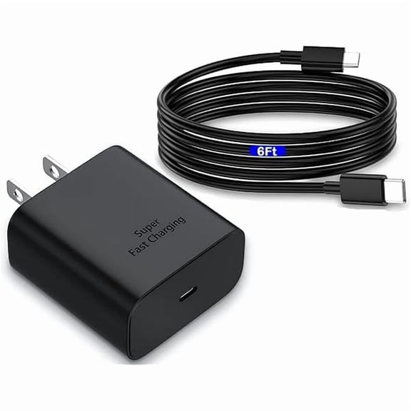 can S24 S25 S23 A16 Samsung Charger Super Fast Charging 45W USB C Super Fast Charger with 6FT Type C Charger Cable Cord for Samsung