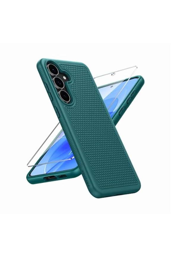 can for Samsung Galaxy S25 FE Case: Shockproof Protective Lightweight with Screen Protector Duty Rugged Cell Phone Cover Non Slip | Military Grade Drop Protection for S25FE(Green, 6.7inches)
