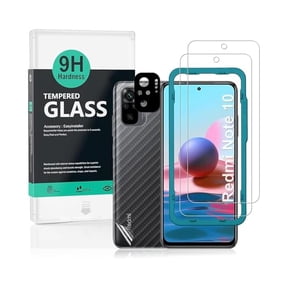 can Screen Protector For Redmi Note 10 4G/Note 10S(Not For Samsung Galaxy Note 10),with 2Pcs Tempered Glass,1Pc Camera Lens Protector,1Pc Backing Carbon Fiber Film