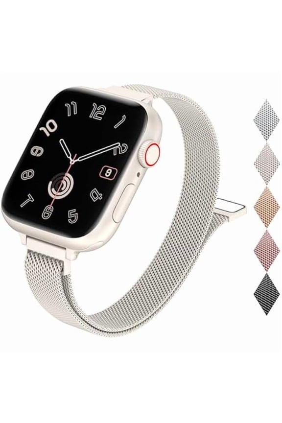 can Slim Milanese Loop Compatible with Apple Watch Band for women 41mm 40mm 38mm 42mm 46mm 45mm 44mm, Stainless Steel Magnetic Mesh Strap work on iWatch Series 11 10 9 8 7 6 5 4 3 & SE 3 2 1