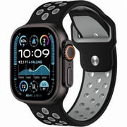 Sport Bands Compatible with Apple Watch Ultra 2 Bands for Men, Soft Silicone Strap for Series 10/9/8/7/6/5/4/3/SE 49mm 45mm 46mm 44mm 42mm -Comfortable Breathable iWatch Wristbands