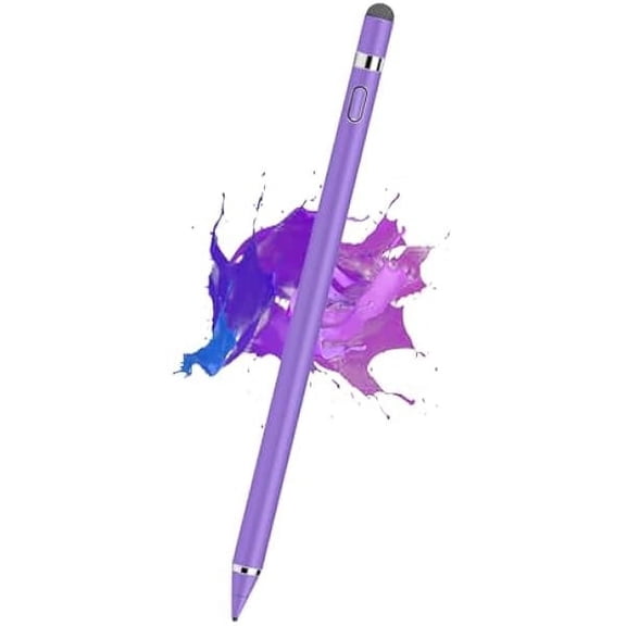 can Stylus Pen for Touchscreen, Rechargeable Digital Fine Point Active Tablet Pencil, Stylus Pen for iPhone/Android/Apple iPad Pro/Air/Mini/Samsung/Cellphone/Tablet Drawing & Writing - Purple