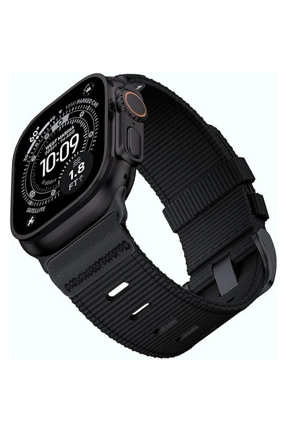 can Tactical Nylon Bands for Apple Watch Ultra 3/2/1 Band 49mm 46mm 45mm 44mm 42mm Men,Rugged Military Fabric Sport Straps with Reinforced Connector for iWatch Ultra Series 11/10/9/8/7/6/5/4/3/2/1/SE