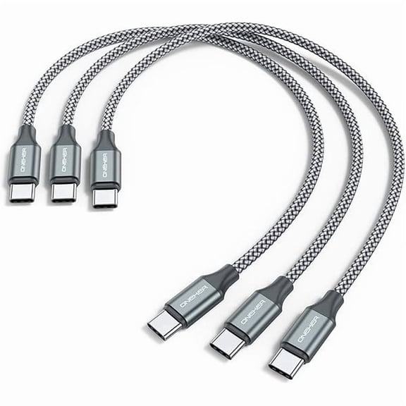 can USB C to C Cable (3 Pack 1ft),Short USB Type C Fast Charging Nylon Braided Charger Cord Compatible with iPhone 17 16 Pro/15 Pro Max Android Samsung Galaxy S24 S23 S22,MacBook Pro, iPad Pro USB-C