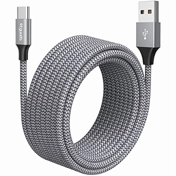 can USB C Cable [20ft/6m], 1-Pack, Long USB-A 2.0 to USB-C Cable, Fast Charging Type C Charger Cord Nylon Braided for Samsung Galaxy Note, LG, Moto, Pixel, Switch, and Other USB C Devices