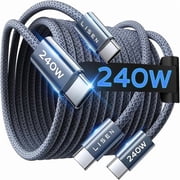 can USB C to USB C Cable, 240W C to C Cable Fast Charging [6.6FT, 2 Pack] Type C Charger Fast Charging USBC to USBC Cable for iPhone 17 16 15 Pro Max iPad MacBook Neo Air Pro Samsung S26 S25 Ultra