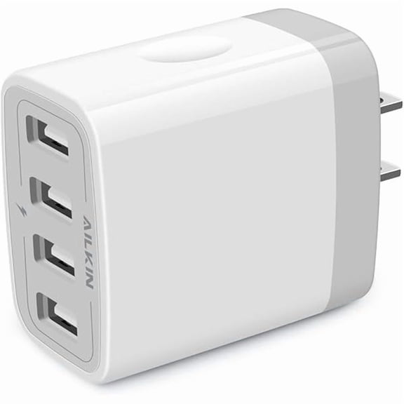 can USB Charger Cube, Wall Charger Plug, 4.8A 4-Muti Port USB Adapter Power Plug Charging Station Box Base Replacement for Samsung Phones Charging Block