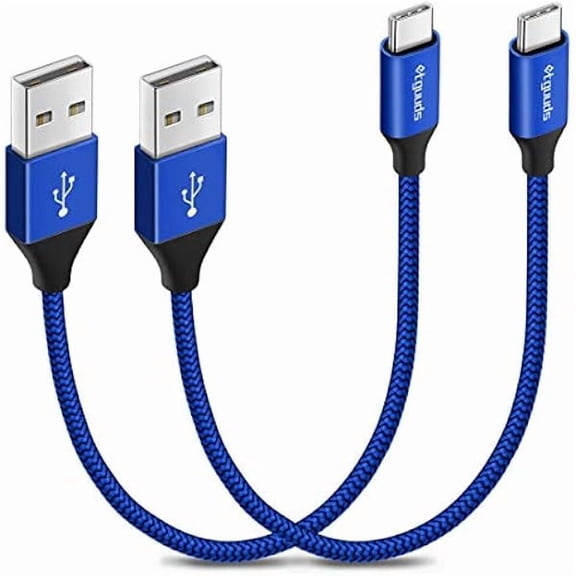 can USB to USB C Cable 1ft, 2-Pack Short USB A to Type C Charger Cord Fast Charging for Samsung Galaxy A17 A16 A15 A26 A36 A56, S25 S24 S23 S22 S21 S20 S10 Note 20, for iPhone 17 16 15, Moto