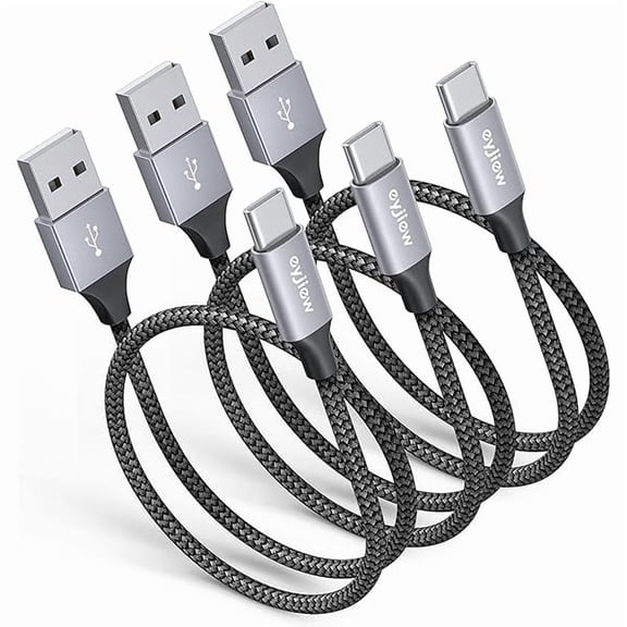 can USB to USB C Cable, USB A to USBC Cable Charger Cord for iPhone 17/16/15 Series,Samsung Galaxy S26 S25 A17 A16, Moto G Play, Earbuds Charging Case etc 1.5FT [3Pack]