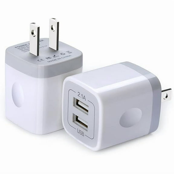 can USB Wall Charger, Double Dual Port 2.1Amp Fast Brick Base Adapter Charging Block Charger Cube Plug Box for iPhone ,iPad, Samsung, Android