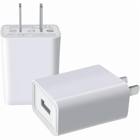 can USB Wall Charger . USB Wall Plug 5V 2A AC Power Adapter Compatible with iPhone,Pad,Samsung,Tablet,Kindle and More (White 2pack)