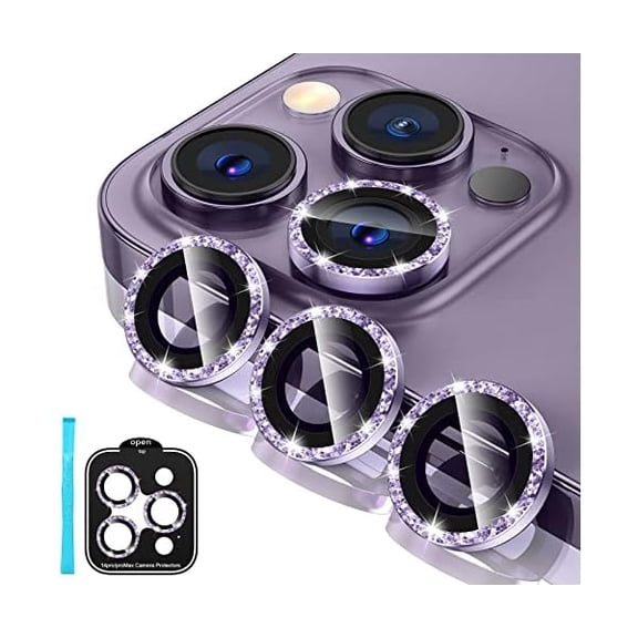 can for iPhone 14 Pro/iPhone 14 Pro Max Camera Lens Protector, 9H Tempered Glass Camera Cover Screen Protector Metal Individual Ring Protector for iPhone 14Pro 6.1 inch iPhone 14 ProMax 6.7 inch