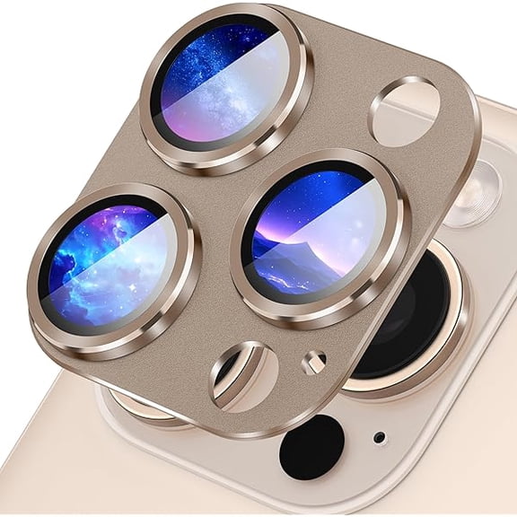 can for iPhone 16 Pro Max /16 Pro Camera Lens Protector, 9H Hardness Tempered Glass Film, [Unobstructed Flash] [3-in-1 lens cover] Metal Frosted Protective Cover -Desert Titanium
