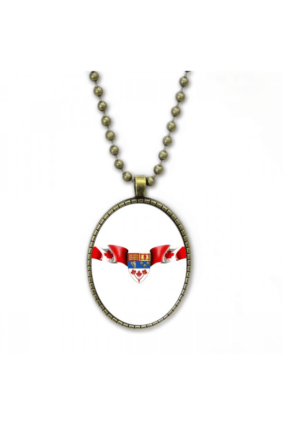 canada flag national emblem necklace vintage chain bead pendant jewelry collection