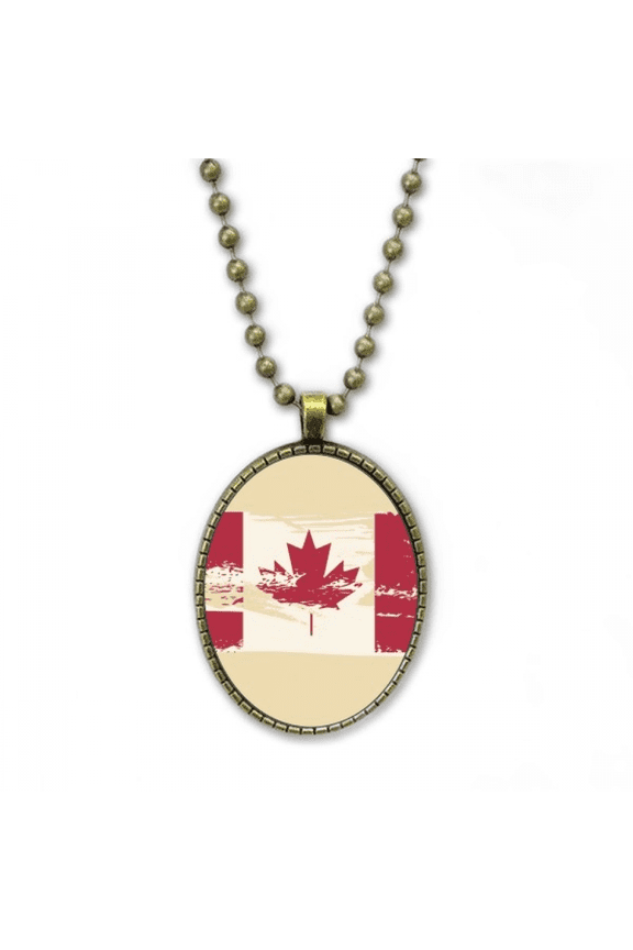 canada flavor flag and maple necklace vintage chain bead pendant jewelry collection