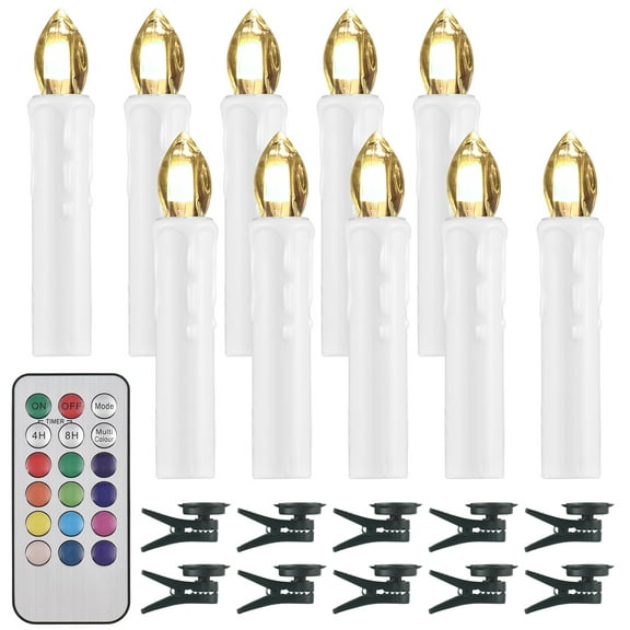 candle light,Battery Operated Fake Party Votive Decor Remote And Clip Candles With Remote Candles Tea Room And Clip Adjustable With Remote And 10 Candles With White 18 Button Controller