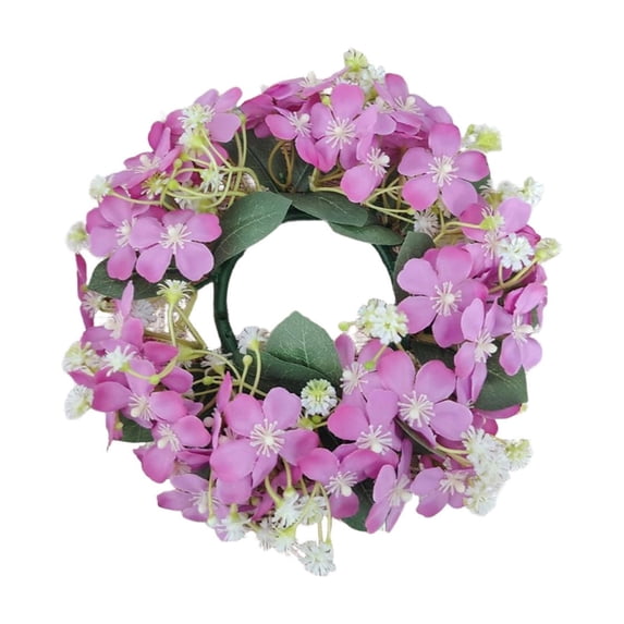 Candle Wreath Wildflower Candle Holders Wreath Artificial Floral Decoration Ring forWedding Home Table Centerpiece Decor Photography Prop Floral Arrangement Wildflower Candle Ring