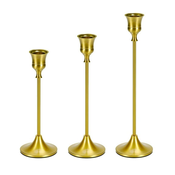 Behome Taper Candle Holders, Set of 3 Metal Candlestick Holders, for Home Decor, Wedding, Dinning, Party, Anniversary