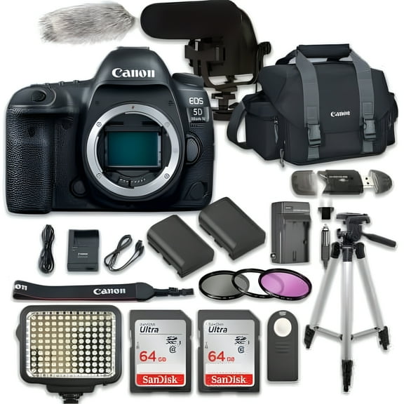 canon eos 5d mark iv digital slr camera bundle (body only) + video creator accessory bundle (14 items)