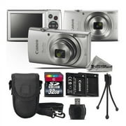 canon powershot elph 180 digital camera silver 8x optical zoom - 32gb kit bundle