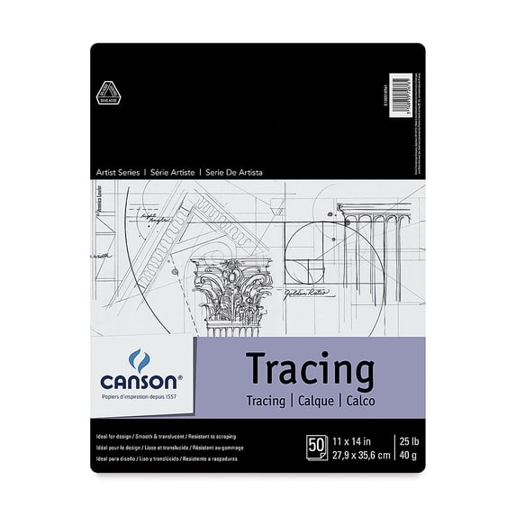 canson foundation series tracing paper pad 11"x14"-50 sheets