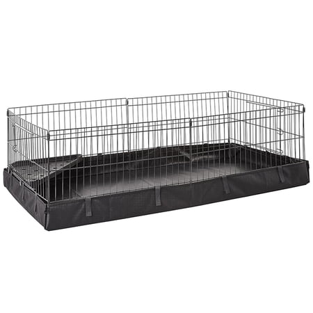 canvas bottom pet carrier, 47x14x24 inches, portable pet pen, metal mesh small dog pen, suitable for cats, ferrets, chinchillas, rabbits, guinea pigs and other small animals, easy installation