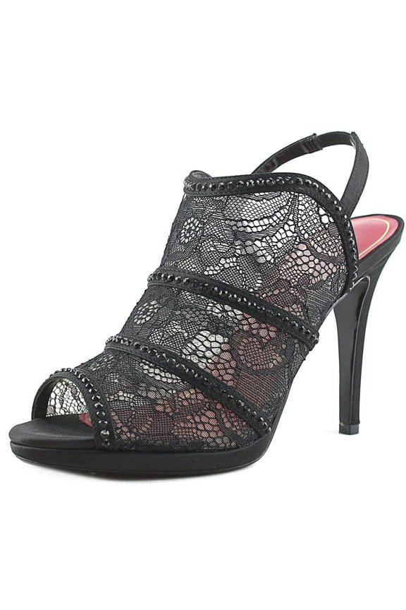 washington women  open-toe synthetic black slingback heel